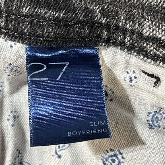 Pilcro and the Letterpress SZ 27 Slim Boyfriend Jeans Mid-Rise Distressed Black - Picture 10 of 12